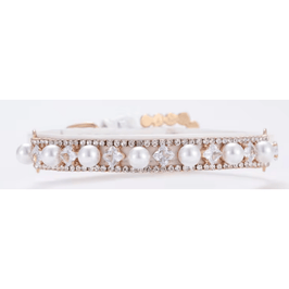 AE COLLARS XS Bling Faux Prls White and Silver Pet Collar