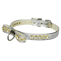 Mirage Pet Products Collars 10" / Slvr Bow Clear Bling Stones Pet Collar - Multiple Colors