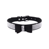 Mirage Pet Products Collars 2XS Black Double layered Bow Bling Pet Collar