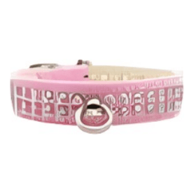 Mirage Pet Products Collars 10" / Lt.Pnk Patent Jewel Collar