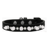 Mirage Pet Products COLLARS 10" Black with Bling & White Spikes Dog Collar