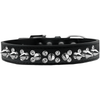 Mirage Pet Products Collars 12 / Blk Double Bling and Silver Spikes Dog Collar