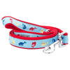 The Worthy Dog Leashes SM Narwhals Blue with RedTrim Summer Dog Leash - 2 Sizes