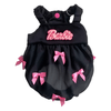 AE dog apparel S Bow Bubble Black and Pink BB Pet Dress