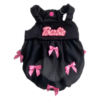 AE dog apparel S Bow Bubble Black and Pink BB Pet Dress