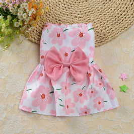AE-RPDS Dresses XL / Pink Floral Bow Summer Pet Dress