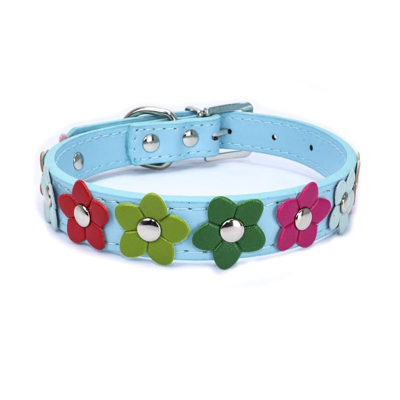 AE-SHOP1102 COLLARS LtBl / XS Beautiful Spring Flowers Dog Collars - Multiple Colors