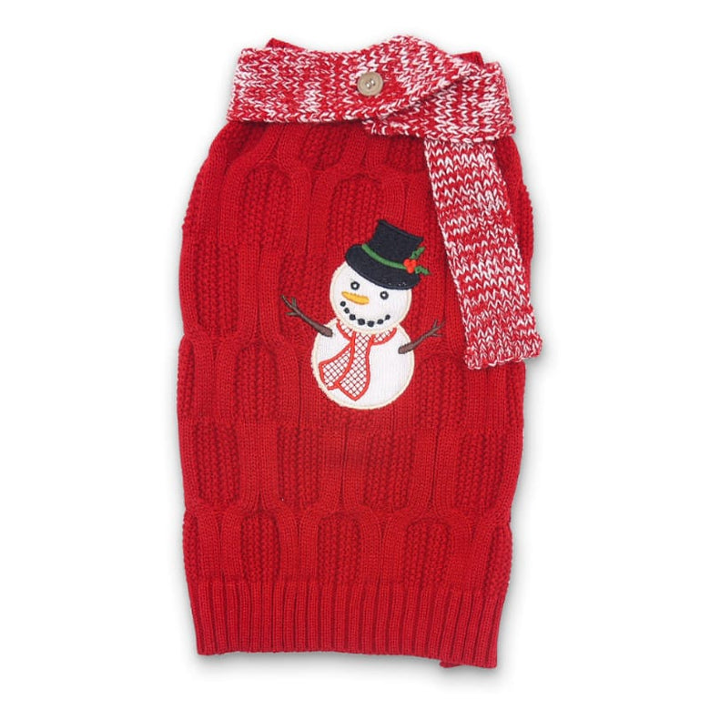 DogoPet.com Sweater Snowman Scarf Sweater