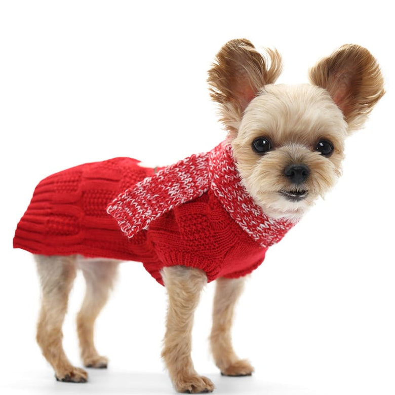 DogoPet.com Sweater Snowman Scarf Sweater