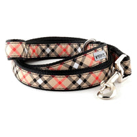 The Worthy Dog Leashes SM Plaid Tan Dog Leash - 2 Sizes