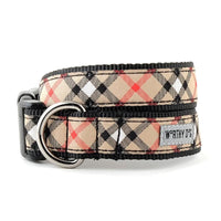 The Worthy Dog Collars XS Plaid Tan Stylish Dog Collar