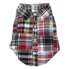 The Worthy Dog Collared Shirts LG Navy Multi Patch Madras Collared Dog Shirt