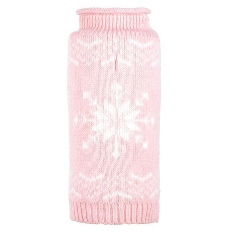 THE WORTHY DOG Sweaters XL Snowflake Icy Pink Pet Sweater - Only Available in Size XL