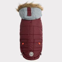 GF Pet Jackets XXS Winter Sailor Burgendy Dog Parka - Only Available in Sizes 2XS and XS