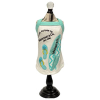 luna blue Dog Apparel SM Woofany Chevron Surfboard Dog Tank