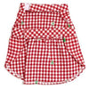 Check Red & White Green Bow Holiday Christmas Embroidered Trees Dog Dress