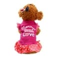 AE dog apparel Mommy's Little Love Hot Pink and Polka Dots Ruffled Dog Dress