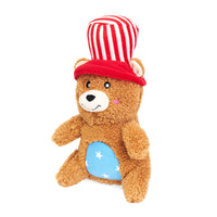Cheeky Chumz Americana Patriotic Bear Plush Squeaky Dog Toy