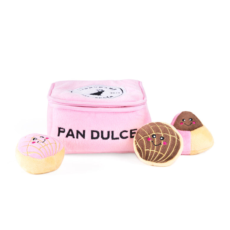 Burrow Pan Dulce Pink Box Plush Squeaky Dog Toy Set - 4 Pc