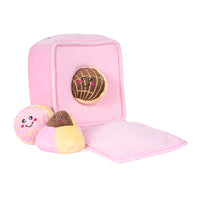 Burrow Pan Dulce Pink Box Plush Squeaky Dog Toy Set - 4 Pc