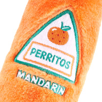 Happy Hour Crusherz Perritos Orange Mandarin Bottle Plush Squeaky Dog Toy