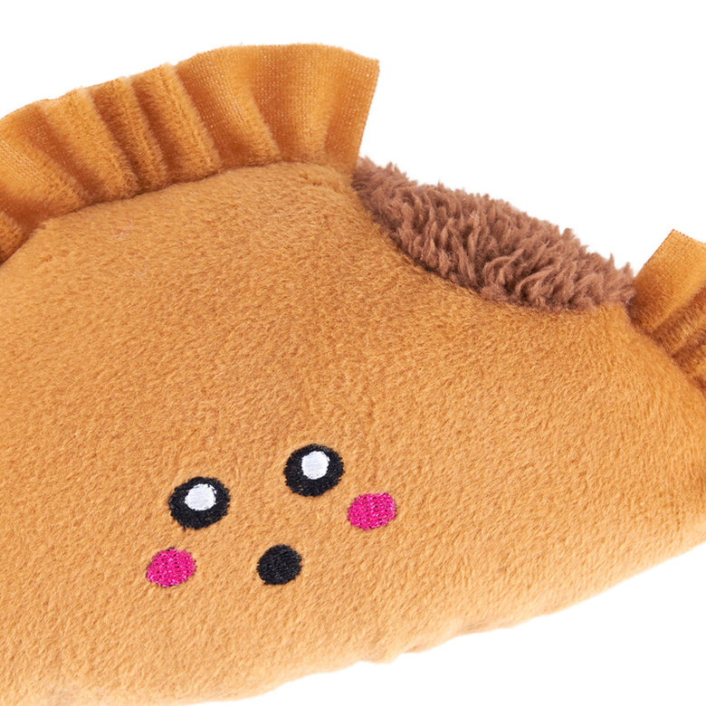 NomNomz Empanada Squeaky Plush Dog Toy