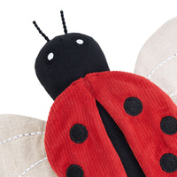 EcoZippy Corduroy Critter Ladybug Squeaky Dog Toy