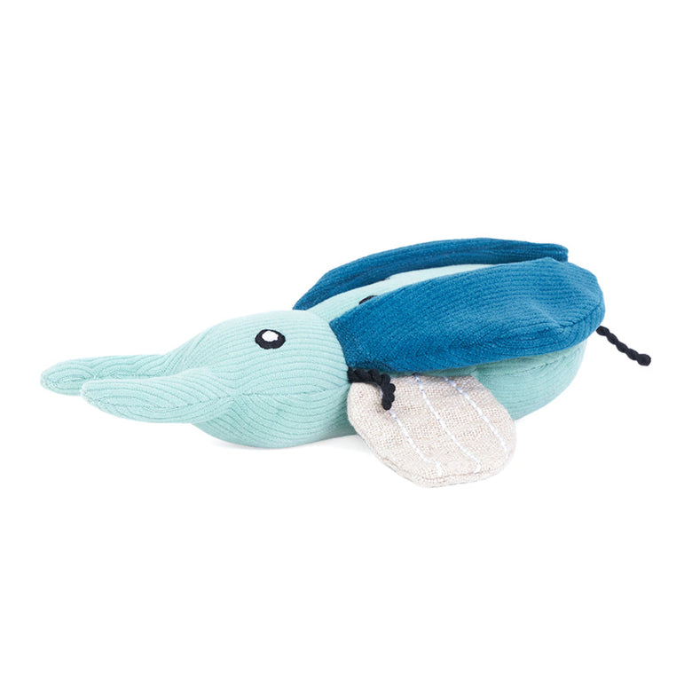 EcoZippy Corduroy Critter Beetle Plush Squeaky Dog Toy