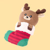 EcoZippy Christmas Holiday Stocking Reindeer Plush Squeaky Dog Toy