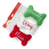 Holiday Miniz Naughty & Nice Bones Plush Squeaky Christmas Dog Toy Set - 3 Pk