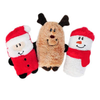 Zippypaws dog toys Holiday Squeakie Buddies Santa, Snowman, Reindeer Dog Toys Set - 3 pk