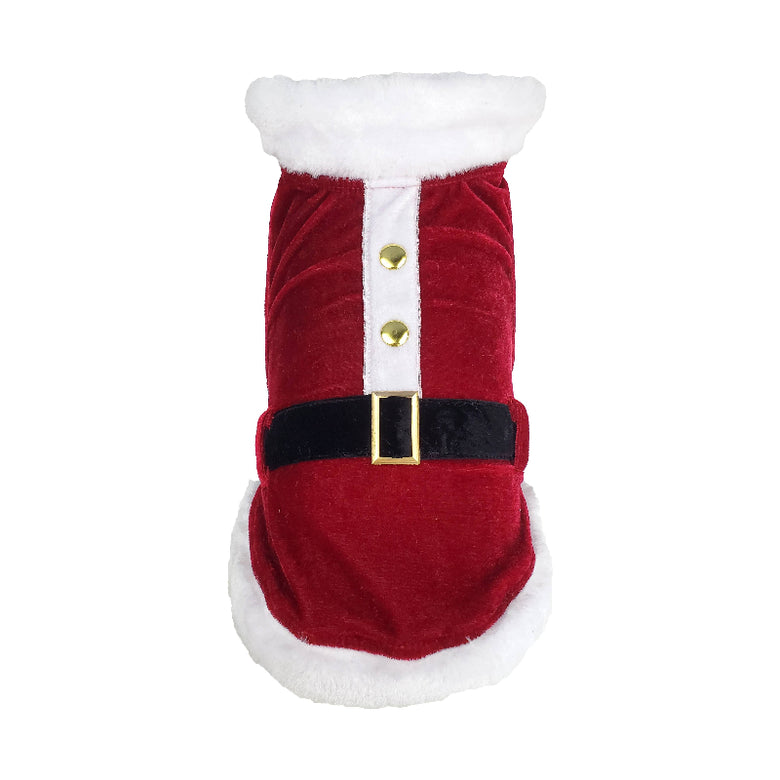 Christmas Santa Claus Red Velvet Holiday Dog Coat