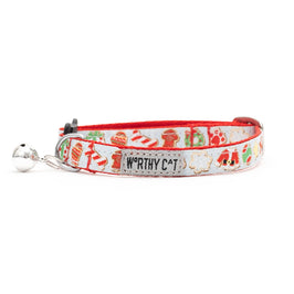 The Worthy Dog The Worthy Dog - Cookies for Santa Paws Cat Collar: Multicolored / One Size Fits Most