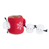 Holiday Christmas Burrow Hot Cocoa Interactive Plush Squeak Dog Toy Set - 4Pc