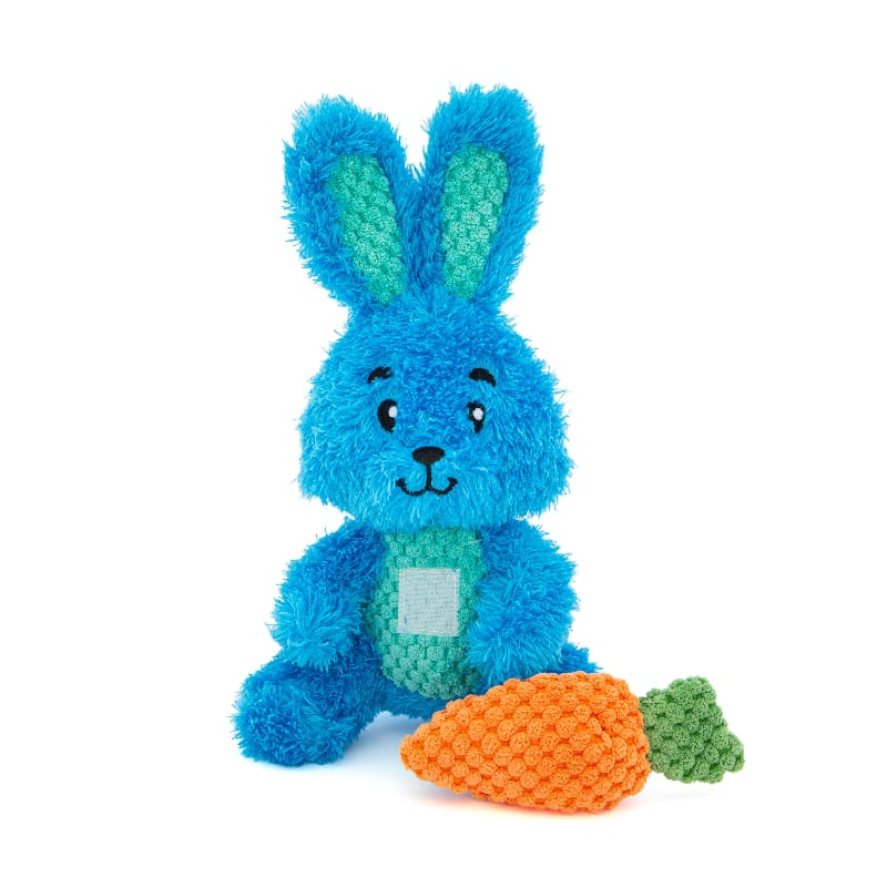 Guru Pet Company dog toys Loveys Blue Rabbit Easter Spring Plush Squeak Dog Toy