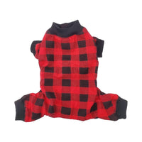 Barker's Bowtique Dog Apparel XS HD Lightweight Red Buffalo Check Pet Pajamas