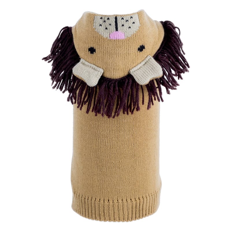 The Worthy Dog SWEATERS 2XS Cecil the Lion Tan Costume Dog Hoodie Sweater