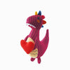 Hugsmart Products Inc dog toys SM Fuzzy Friendz Mesh Dinosaur Heart Rexy Squeak Dog Toy - 2 sizes