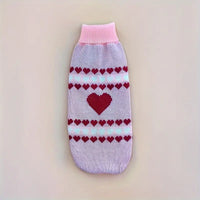 TM - CUTE PET LIFE PAVILION Dog Apparel XS Hearts Knit Pullover Turtleneck Pink Dog Sweater