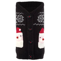 Christmas Santa Claus Faux Button Down Warm Holiday Dog Cardigan