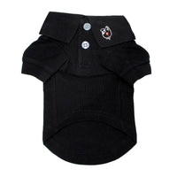 Doggie Design Tee's XS Jet Black Solid Collared Dog Polo