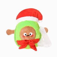 Hugsmart Products Inc dog toys Happy Woofmas Santa Avocado Plush Squeak Dog Toy