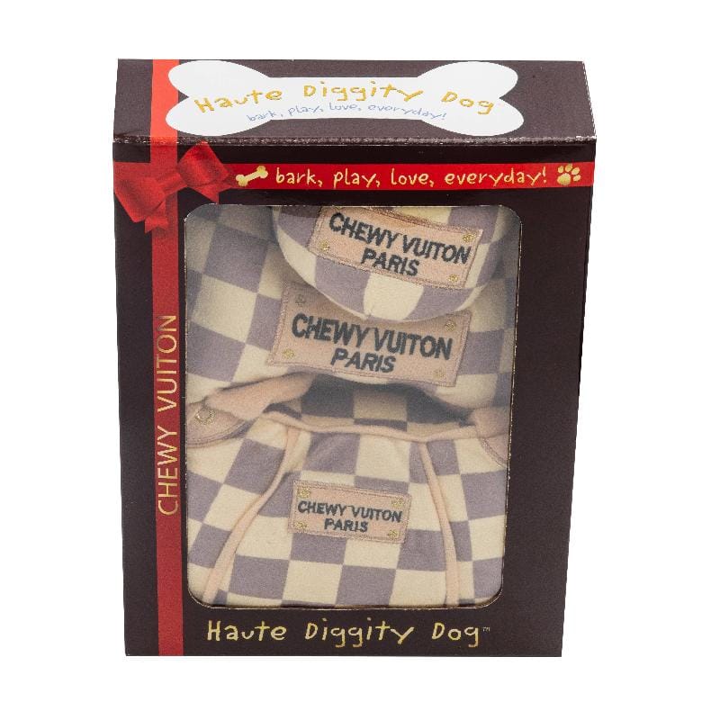 Haute Diggity Dog dog toys LIMITED EDITION Checker Chewy Box Plus Squeak Dog Toy Set - 3 Pc