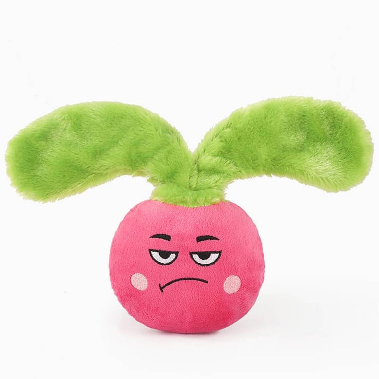 Hugsmart Products Inc dog toys Feisty Veggie Pink Radish Squeaky Plush Dog Toy