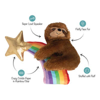 Pet Shop by Fringe Studio dog toys Rainbows High Star Sloth Plush Dog Toy