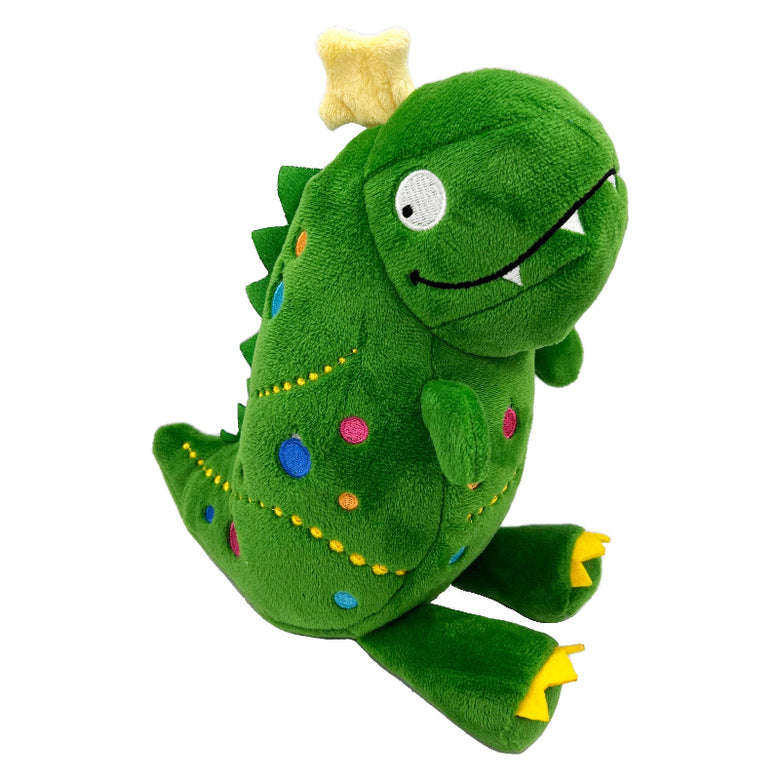 Christmas Tree Rex 2.0 Plush Squeaky Holiday Dog Toy - 2 Sizes