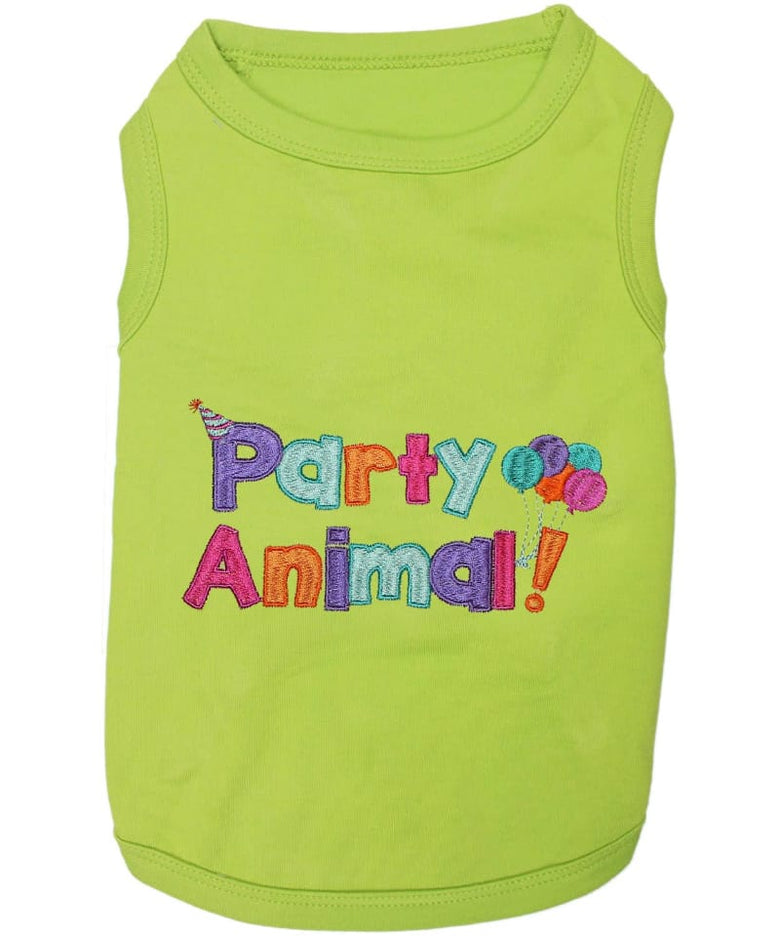 Parisian Pet® Tee's 2XS Party Animal Lime Green Dog T-Shirt