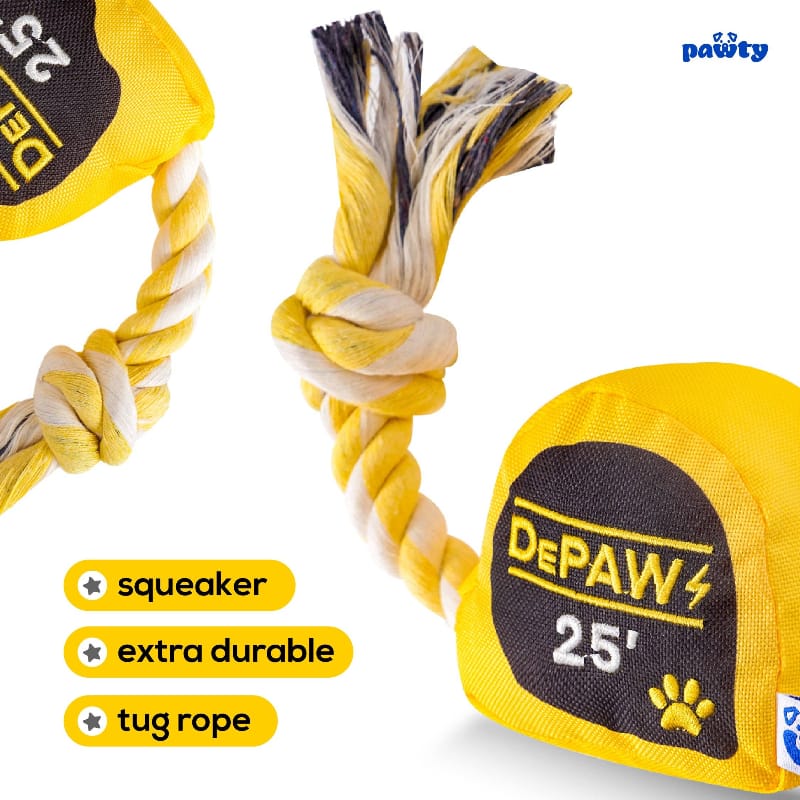 PAWTY Dog Toys dog toys Took Kit Tape Measurer Canvas Squeak Rope Dog Toy