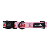 SASSY WOOF COLLARS Mon Cherry (Fruits) Pink Adjustable Dog Collar