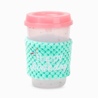 Hugsmart Products Inc dog toys Yappy Birthday Pink Birthday Coffee Cup Rubber Dog Toy